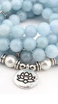 Sky Blue Chalcedony Crystal Necklace or Mala bracelet