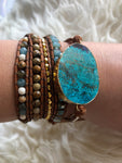 Handwoven Blue Mother Earth Jasper bracelet