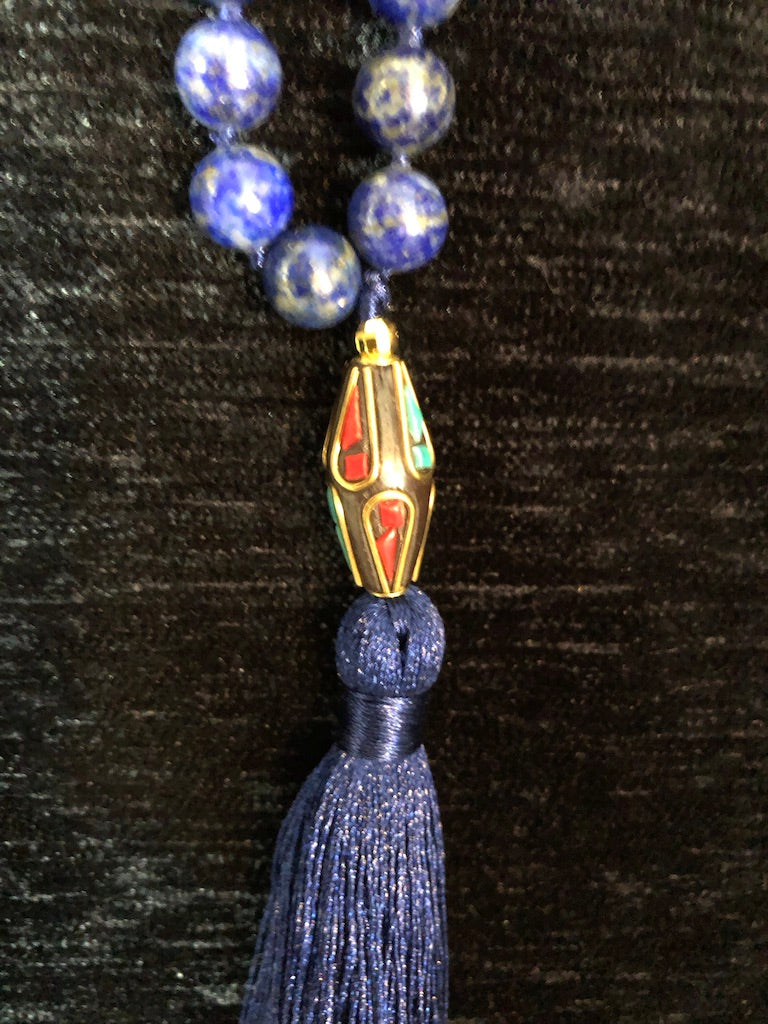 Inner peace and clears the mind of negative thoughts - Mala 108 - Lapis Lazuli