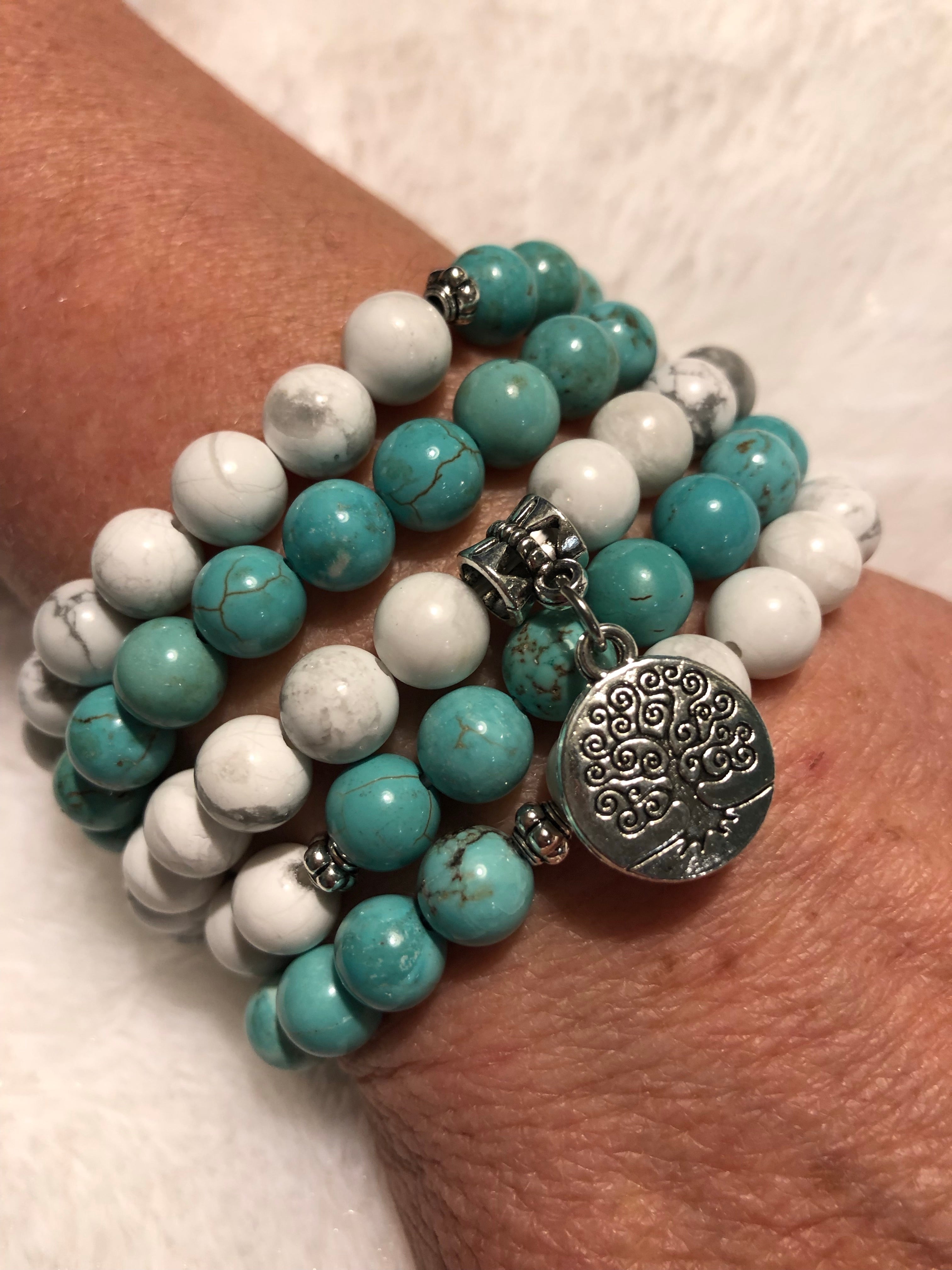 Tree of life - Howlite and Turquoise Bracelet/Necklace