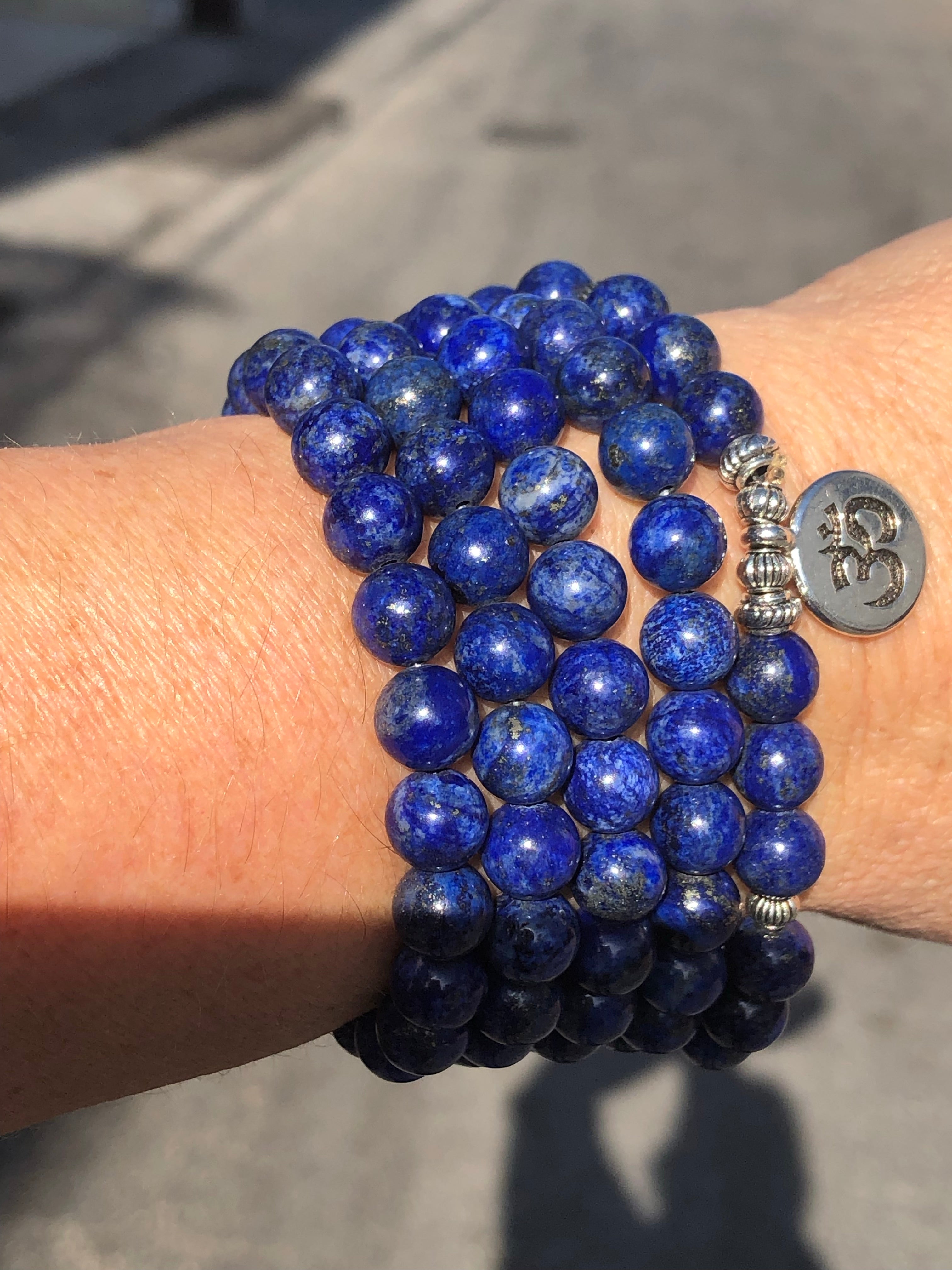 Lapis lazuli beads with charm