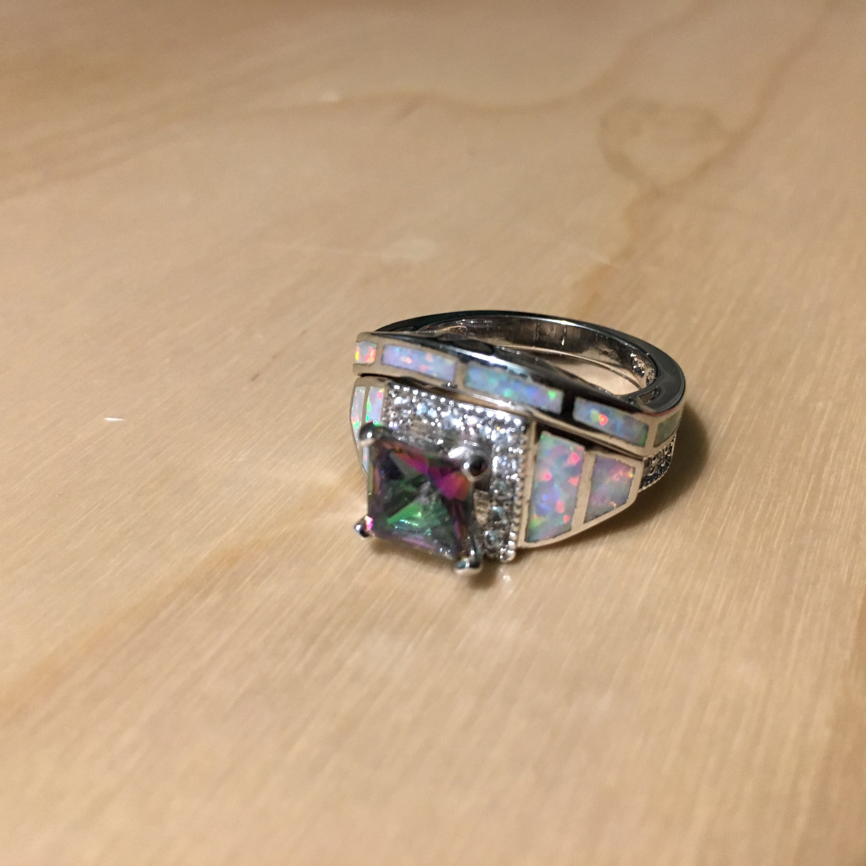 Mystic Rainbow - Topaz Opal Ring Set