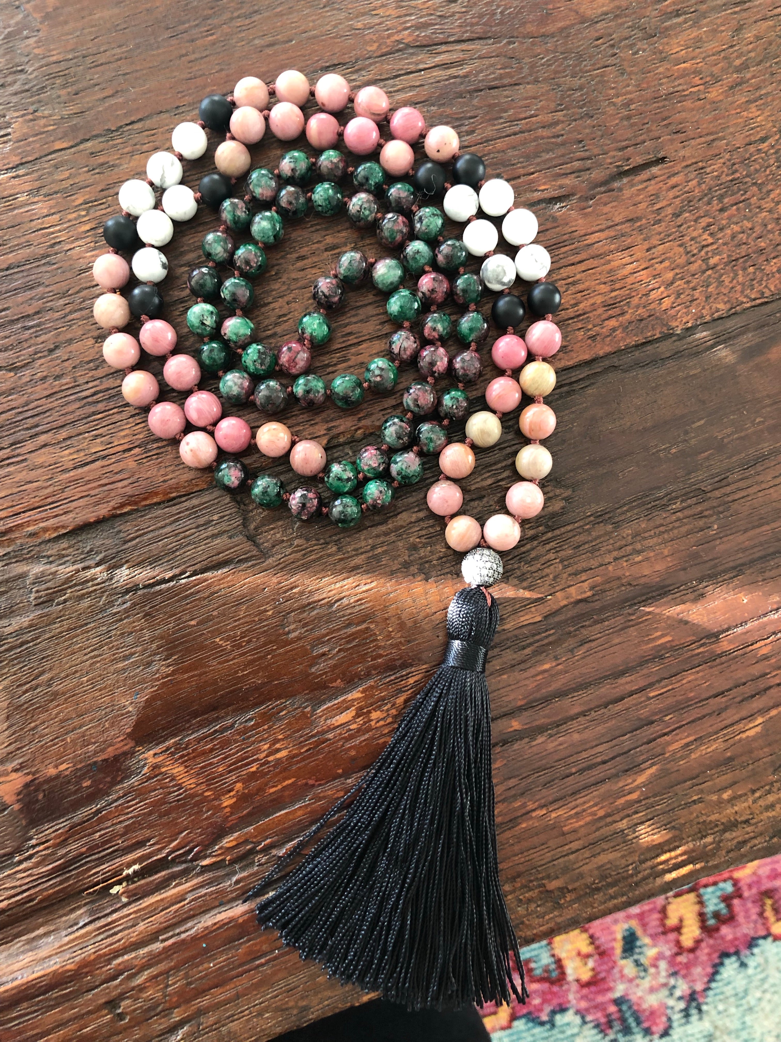 108 Stone - Knotted  Mala Necklace 8MM