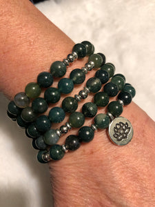 Gorgeous Deep Green Healing Agate Necklace  - Real stones