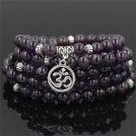 Magic Purple Stone Mala Bead Bracelet Necklace