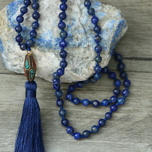 Inner peace and clears the mind of negative thoughts - Mala 108 - Lapis Lazuli