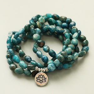 Balancing Apatite Stone 108 Beads Mala Meditation Bracelet